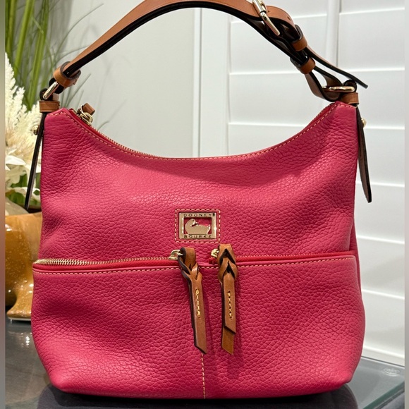 Dooney & Bourke Handbags - Dooney & Bourke Pink Leather Hobo Bag